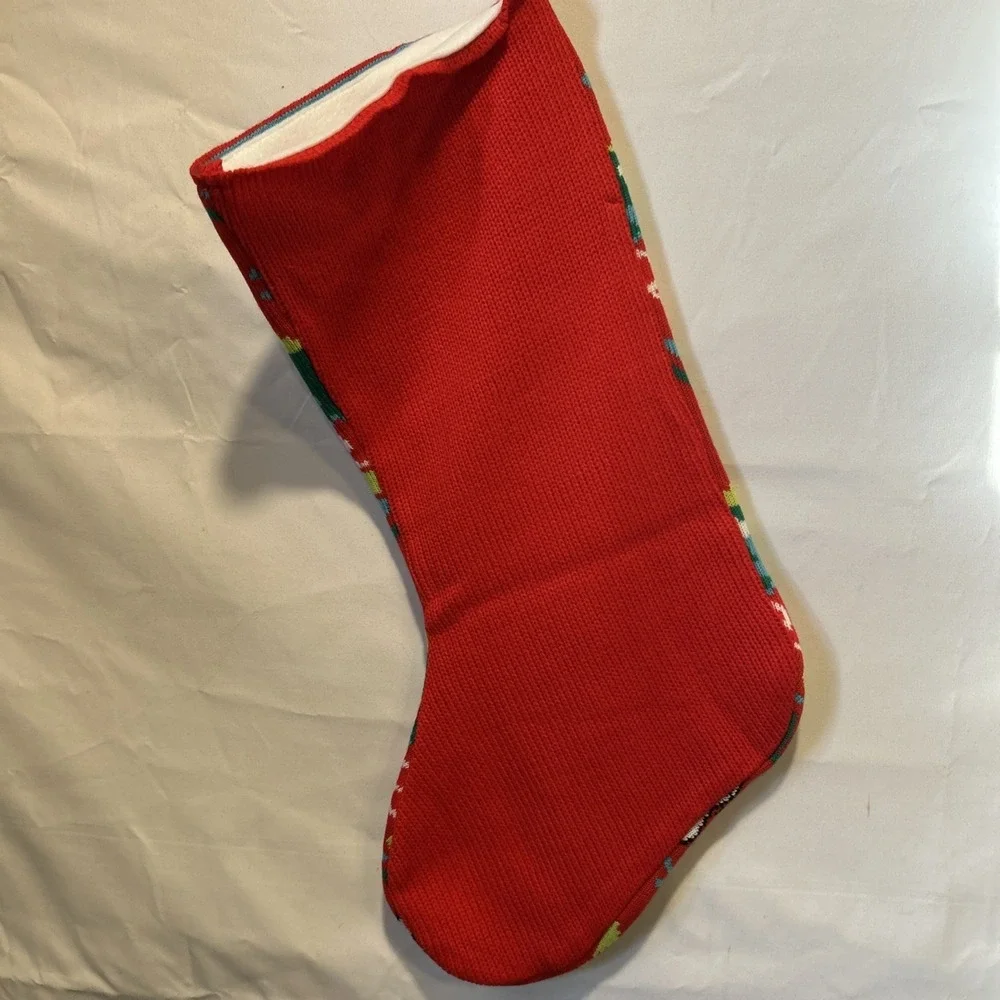 NEW Peanuts SNOOPY 75TH Anniversary 18in Red Fine Cable Knit‎ Christmas Stocking